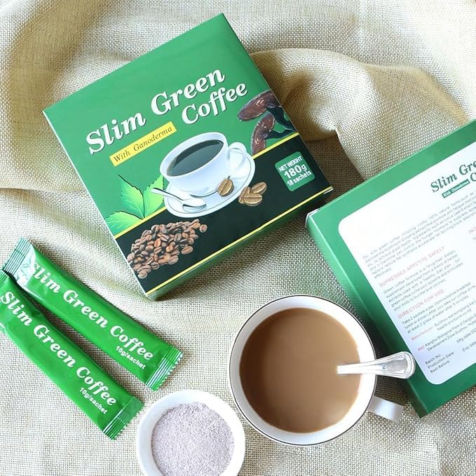 Generic Slim Green Coffee powder close-up showing texture and instant solubility benefit
