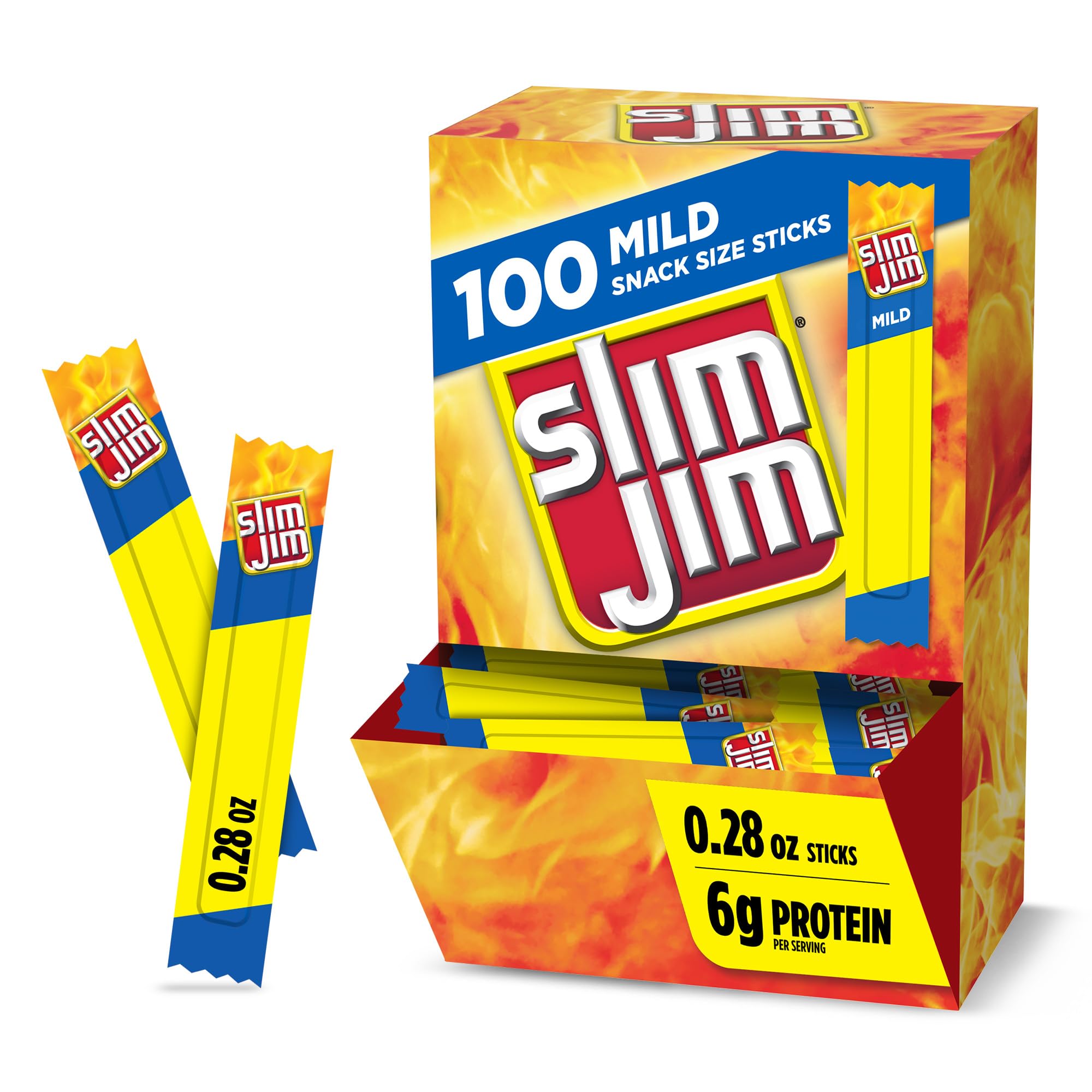 Slim Jim front box showing 100-count supply and brand