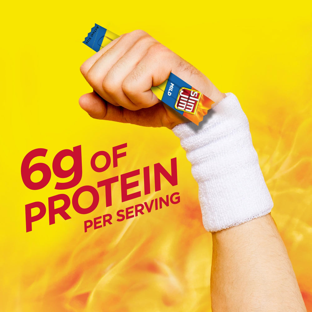 Slim Jim stick held in hand to show size and portable portion