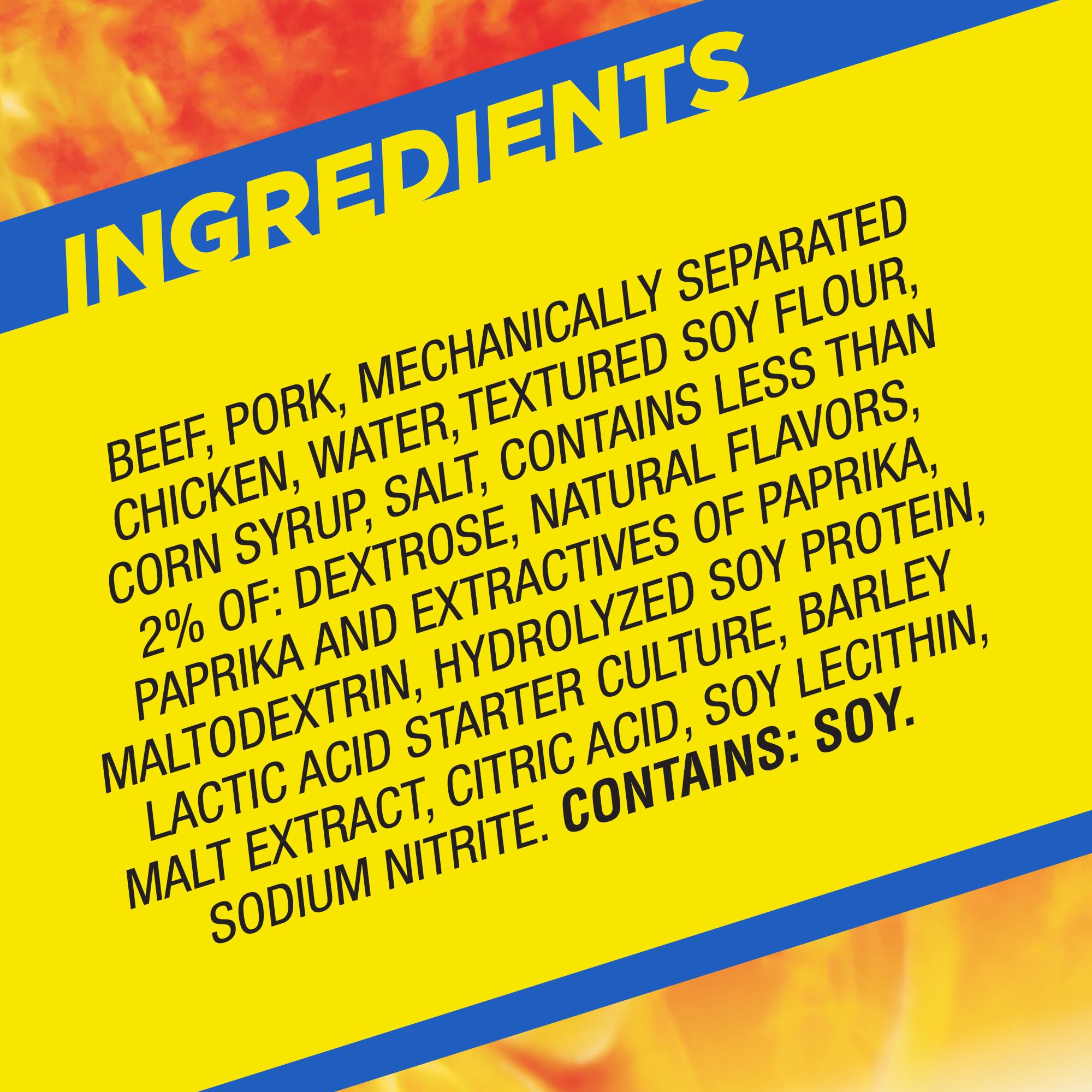 Slim Jim nutrition label close-up showing protein and ingredients