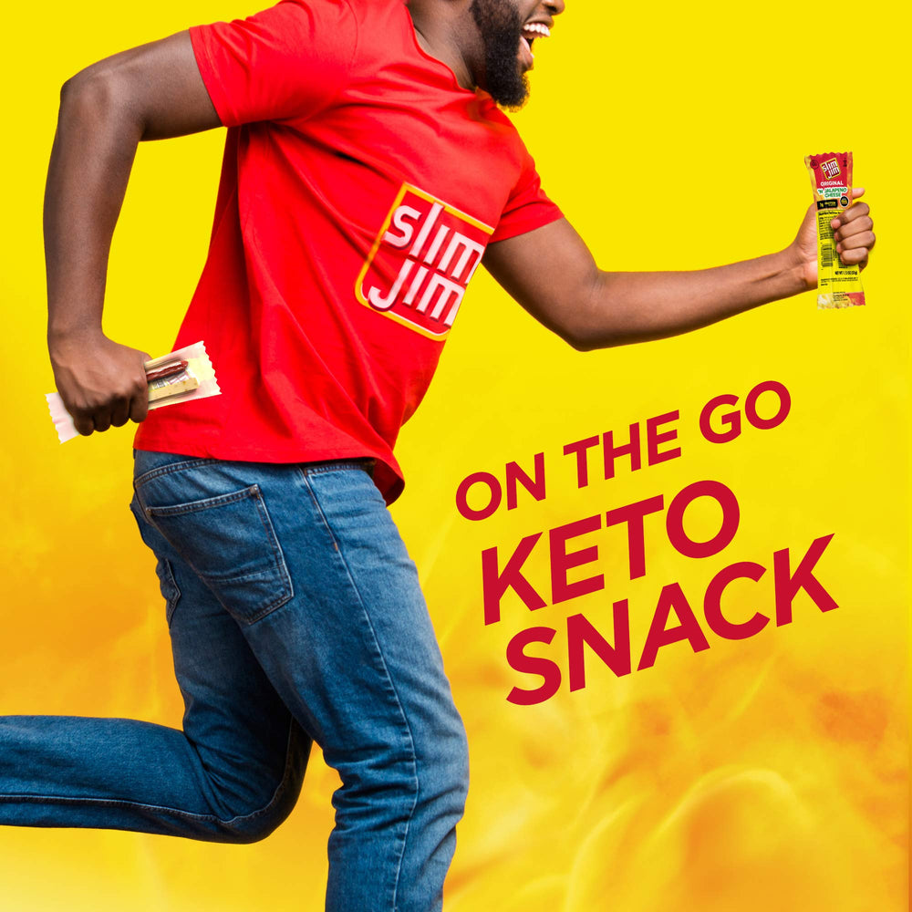 Slim Jim meat and cheese sticks in outdoor setting for on-the-go enjoyment
