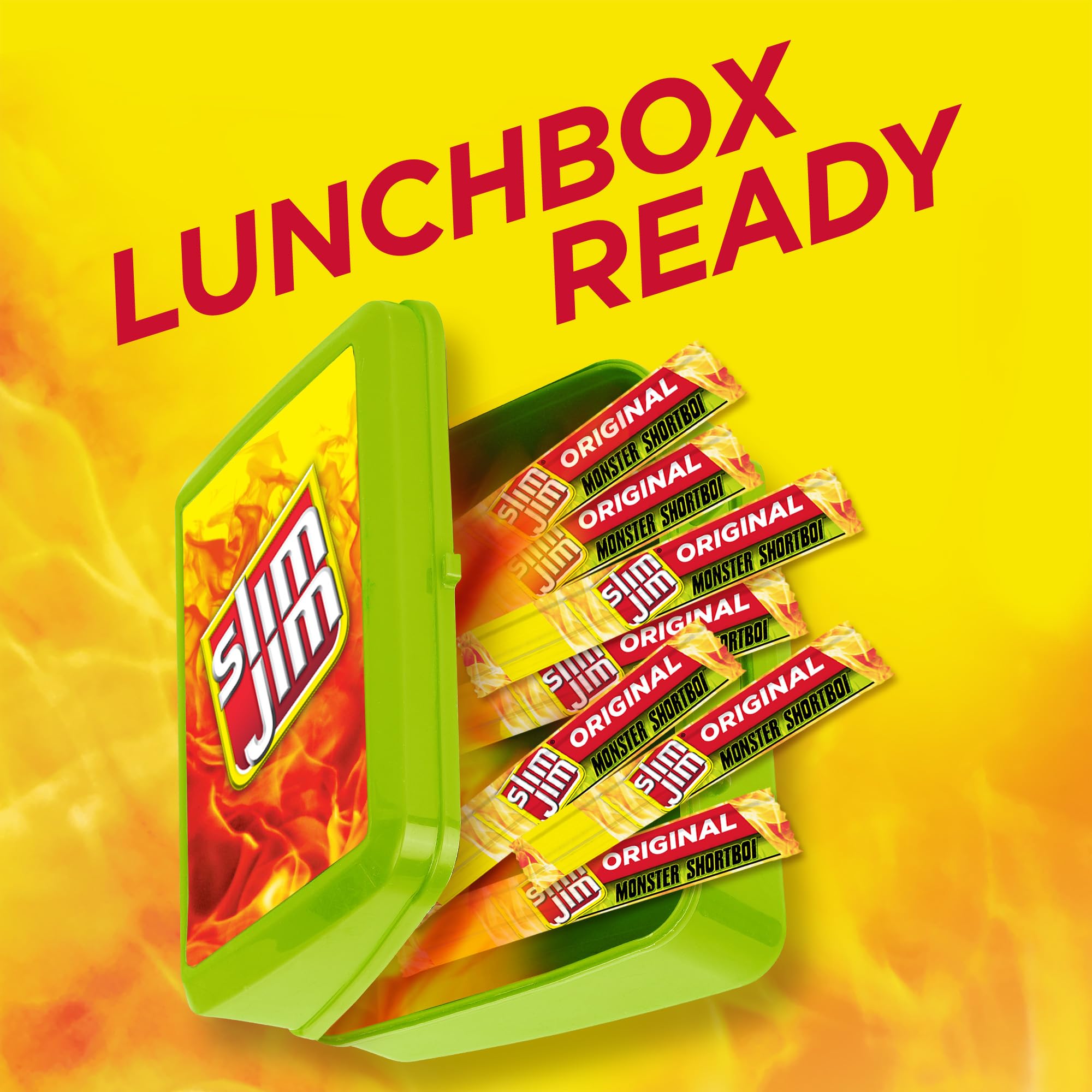 Slim Jim Shortboi beside a hand to show compact size and portability