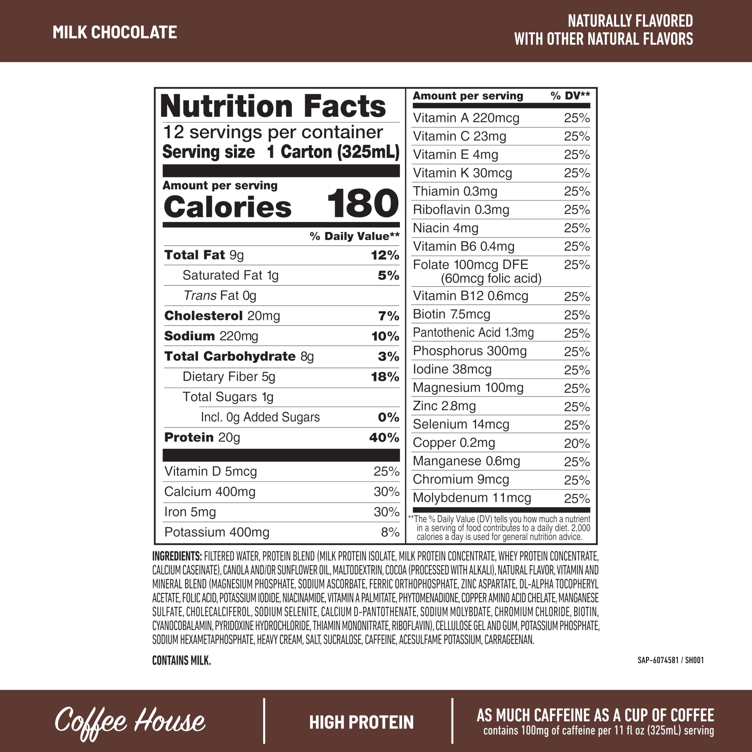 SlimFast milk chocolate poured into glass showing creamy texture and taste