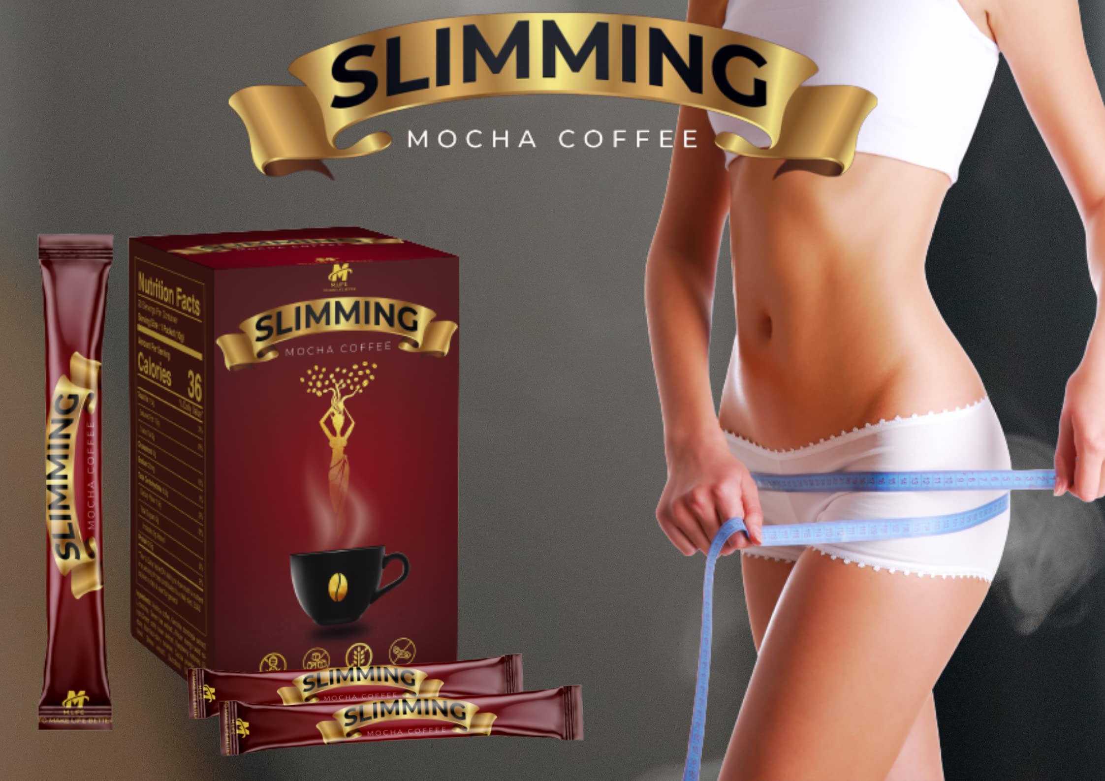 Generic Slimming Mocha Coffee brewed cup top view highlighting mocha crema and energy