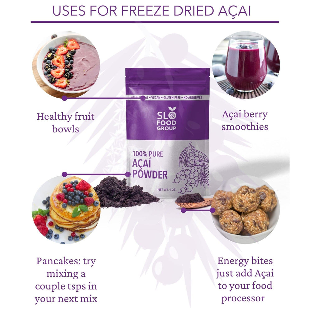 Slofoodgroup acai powder in a breakfast bowl showing rich color and flavor boost