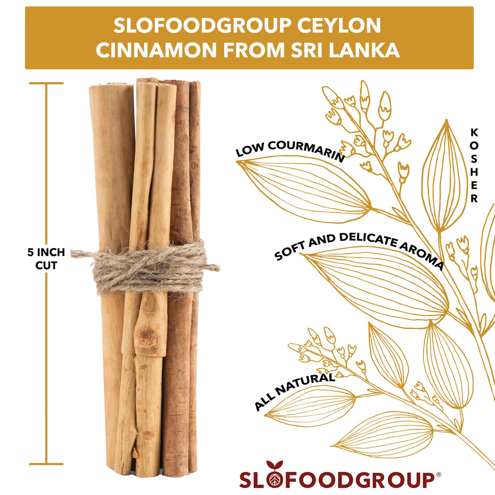 Slofoodgroup cinnamon stick held in hand showing 5 inch size