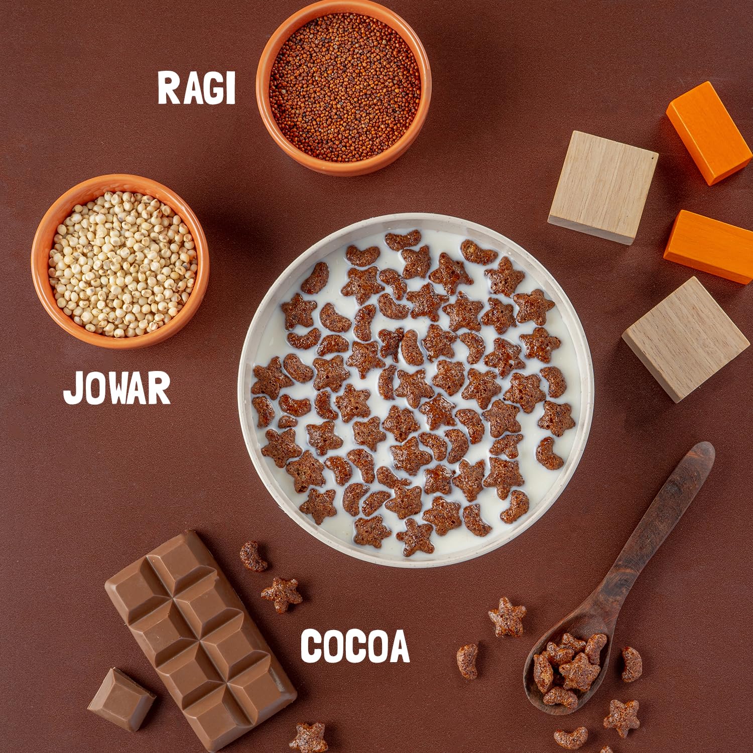 slurrp farm ragi grains and jaggery ingredient shot highlighting wholegrain choice
