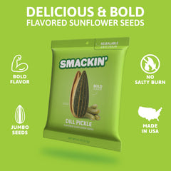 SMACKIN' close-up of seasoned sunflower seeds highlighting jumbo texture and savory coating