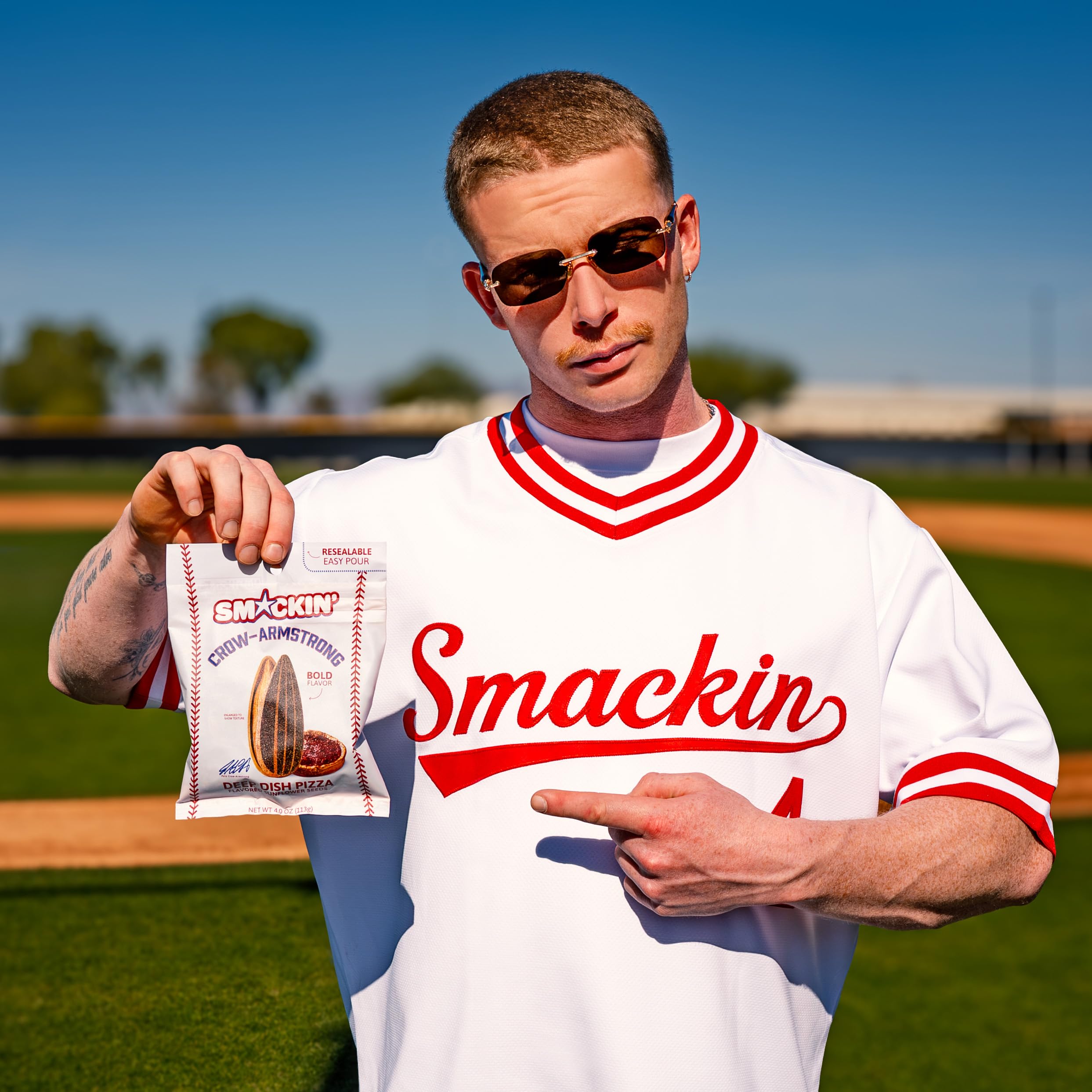 SMACKIN' seeds in a serving bowl showing ready-to-eat snack appeal and bold taste