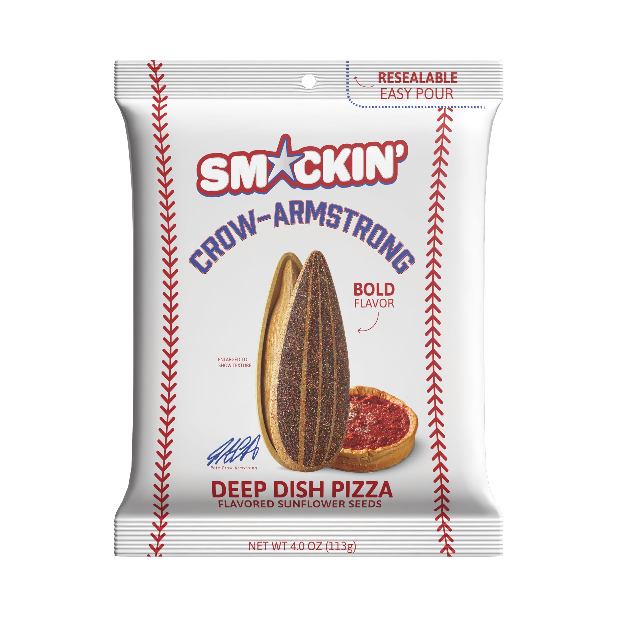 SMACKIN' four-ounce bag in hand illustrating size and portion-friendly benefit