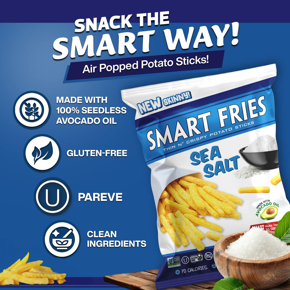 SMART FRIES close-up texture of airy potato sticks for crispness