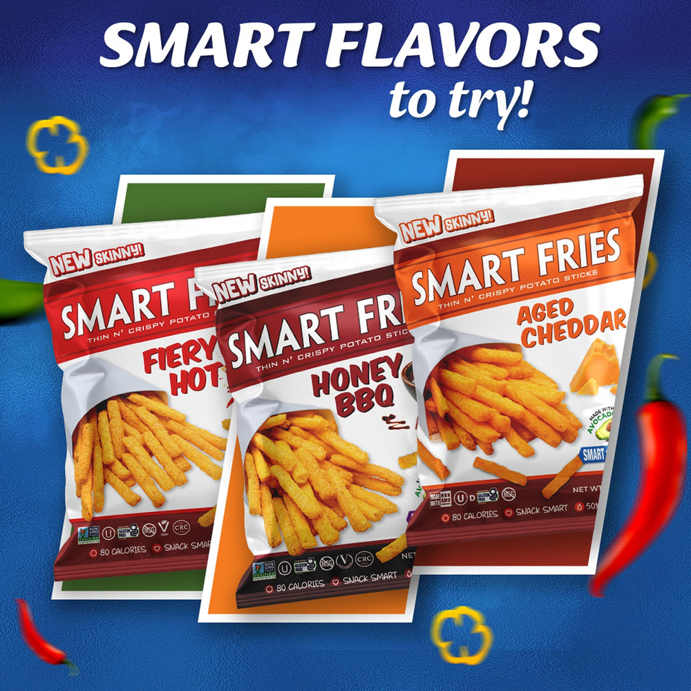 SMART FRIES on a serving tray in a casual setting showing sharing ease