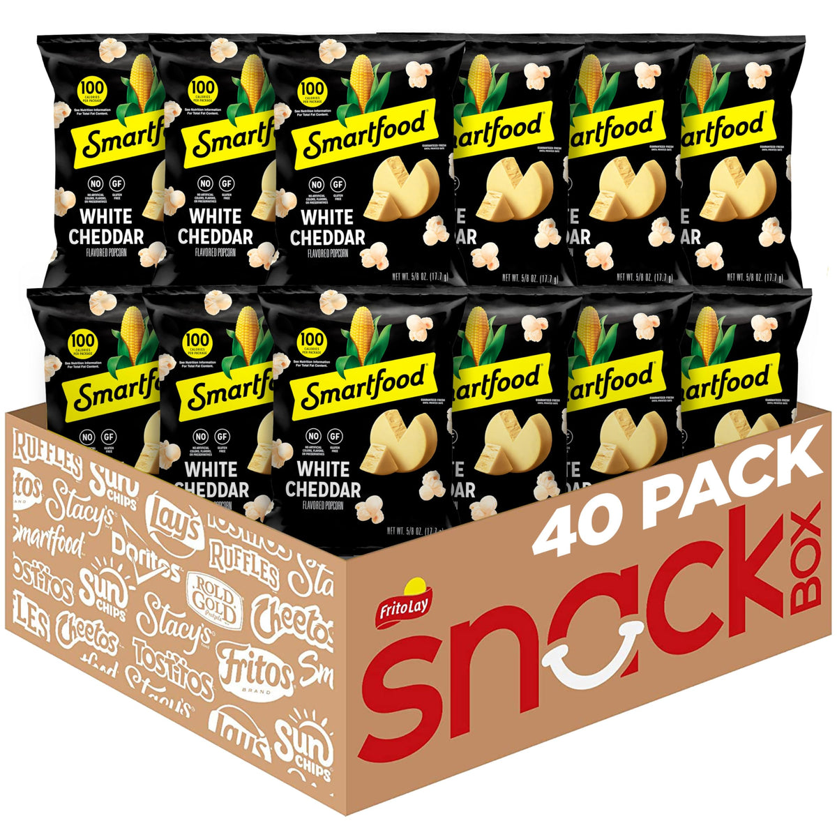 Smartfood front packaging showing white cheddar snack convenience and flavor