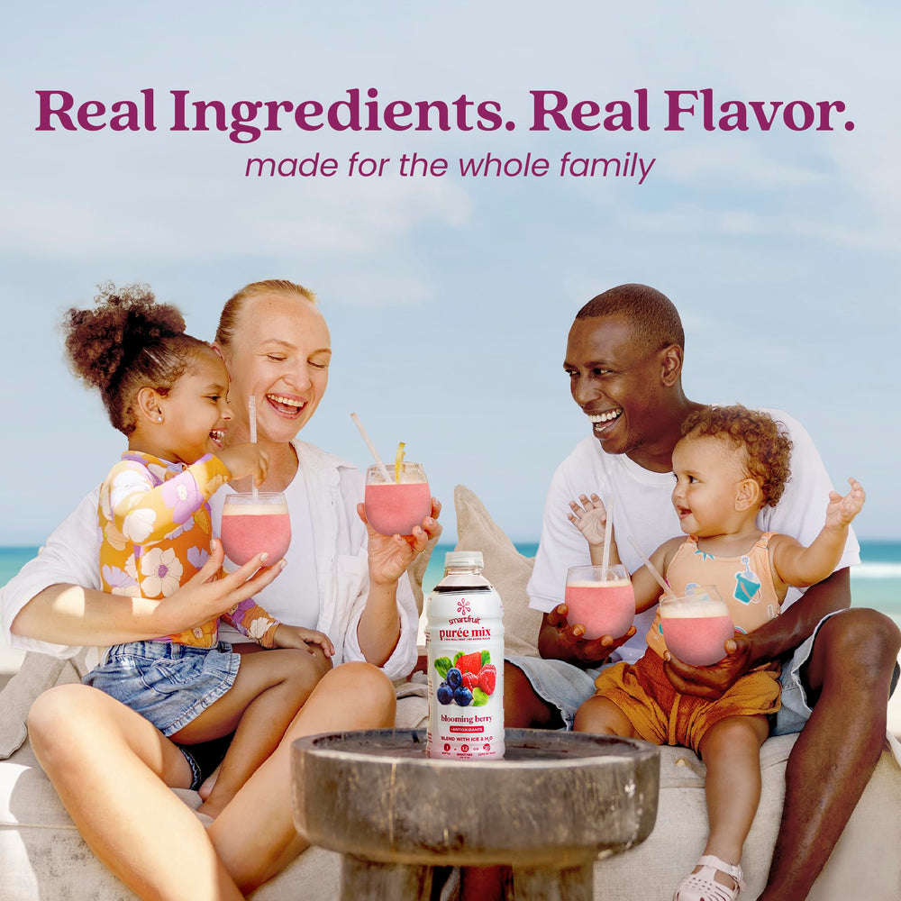 Label closeup on Smartfruit bottle showing non‑GMO vegan kosher certifications