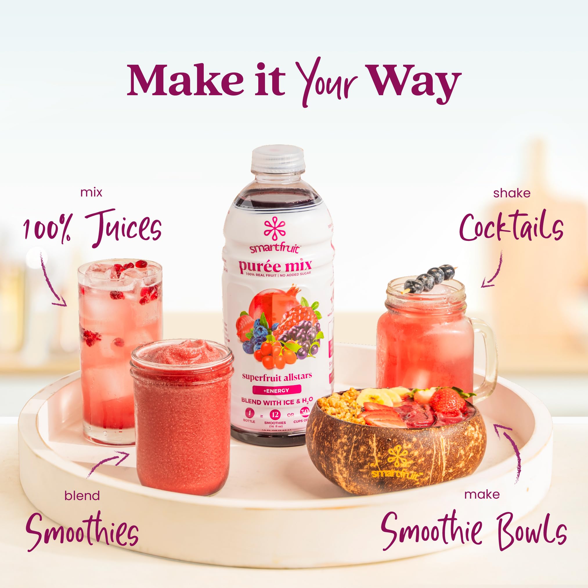 Kids yogurt bowl topped with Smartfruit showing brand nutrition