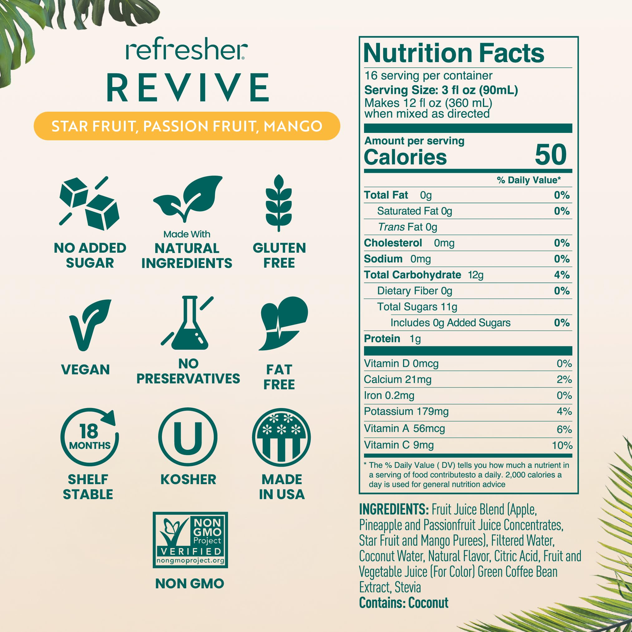 Smartfruit label and certifications emphasizing non-GMO vegan kosher halal benefits
