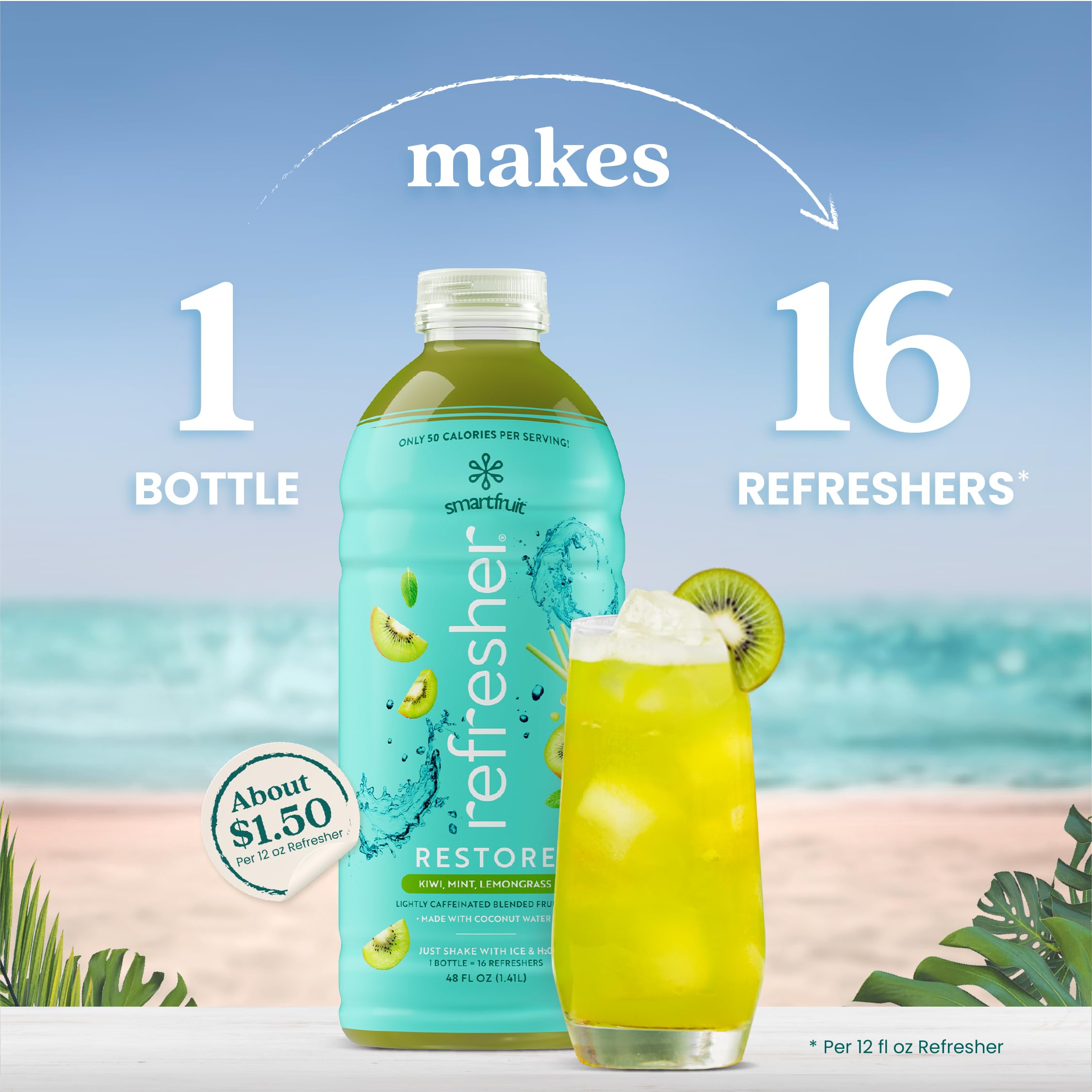 Smartfruit concentrate pouring from bottle illustrating easy mixing benefit