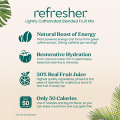 Smartfruit refresher served over ice with visible coconut water refreshment benefit
