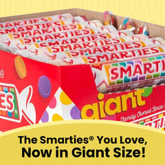 Smarties wafer texture close-up, brand highlights durable non-melting candy