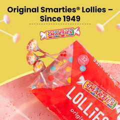 Smarties lollipop stick and surface detail highlighting smooth texture