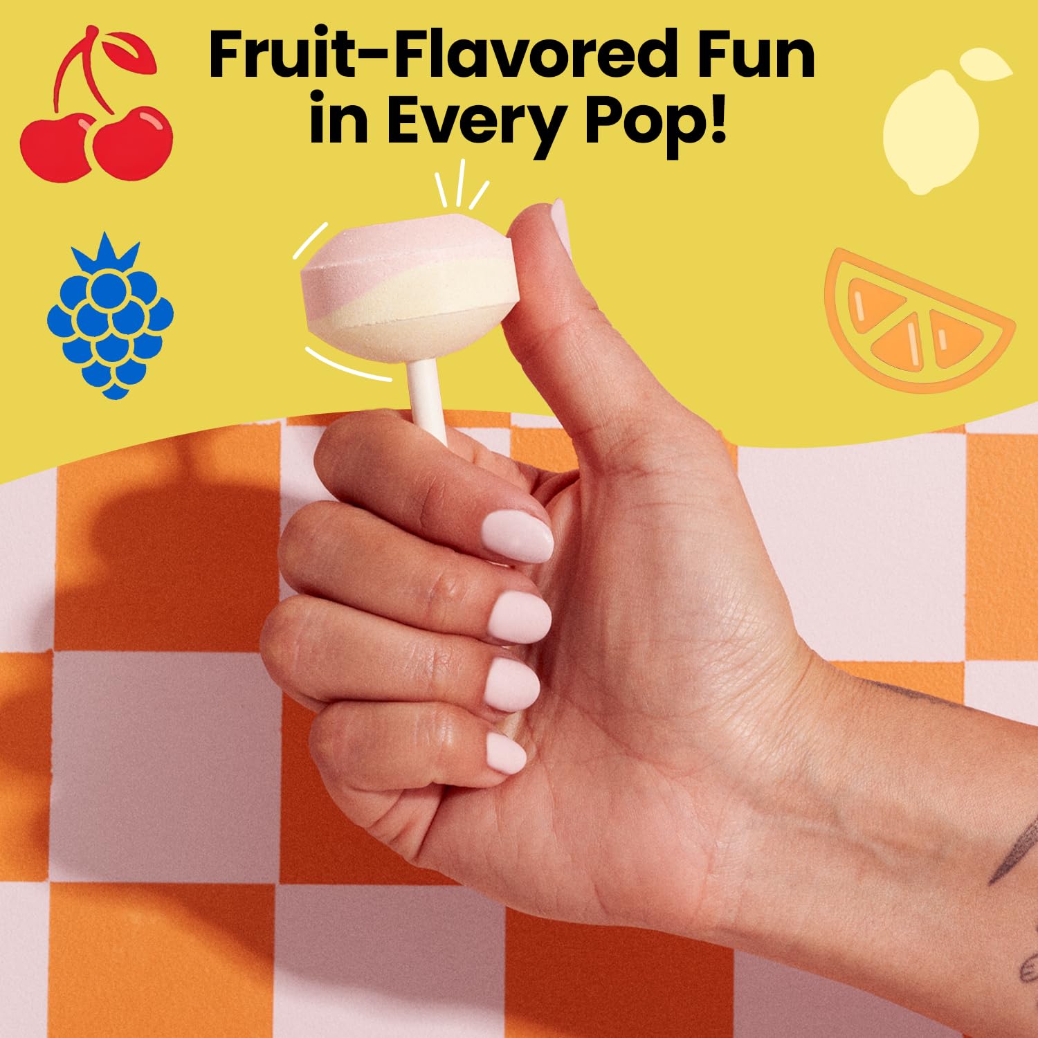 Smarties mega held in hand demonstrating size and portion control benefit