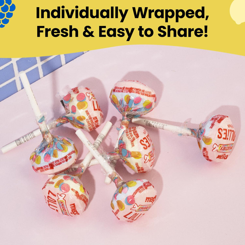 Smarties mega displayed at a party table adding colorful, allergen-free favor options