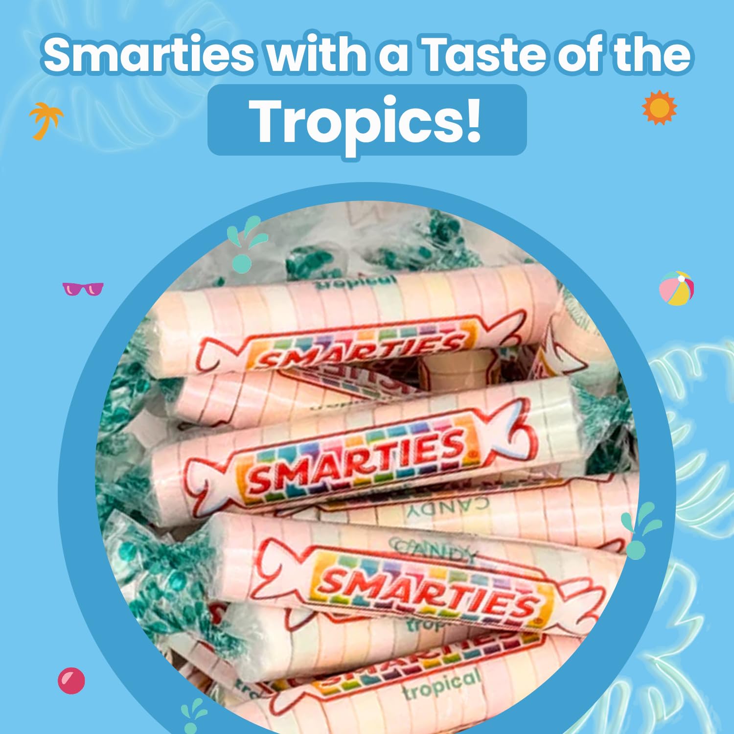 Smarties held in hand for scale showing pack size and portioning ease