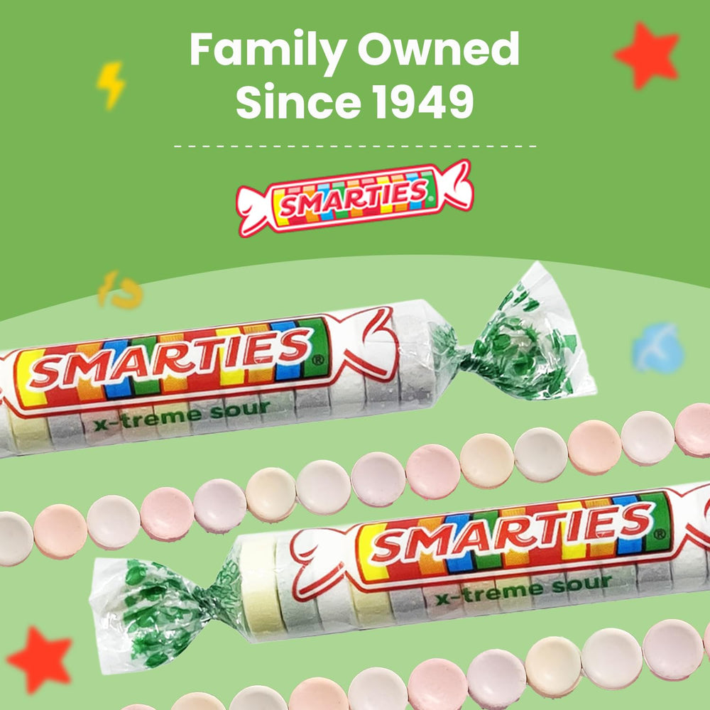 Smarties colorful assortment close-up highlighting sour coating and visual appeal