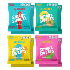 SmartSweets front packaging showing variety pack for easy selection and convenience