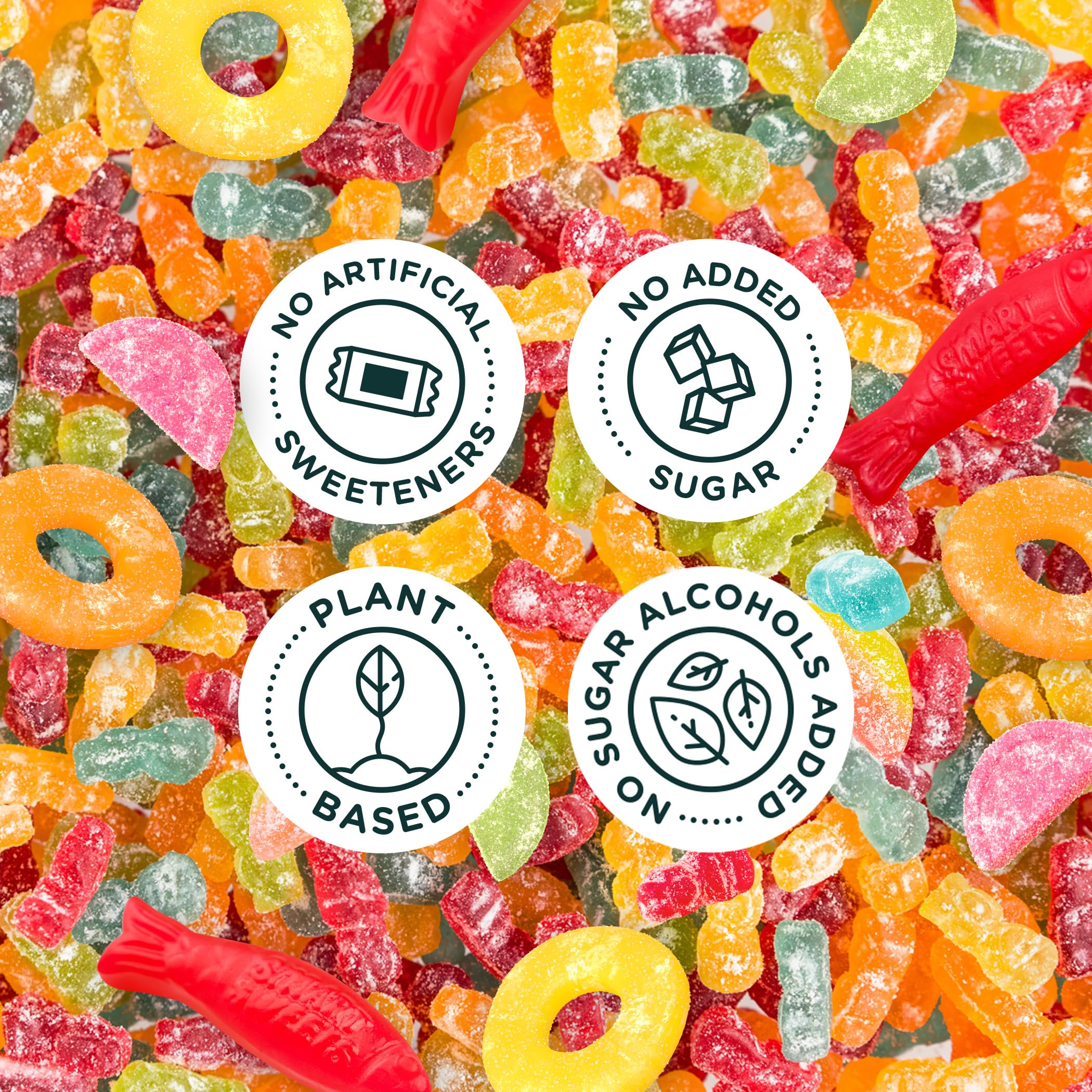 SmartSweets pouch in hand demonstrating single-serve portion control and portability