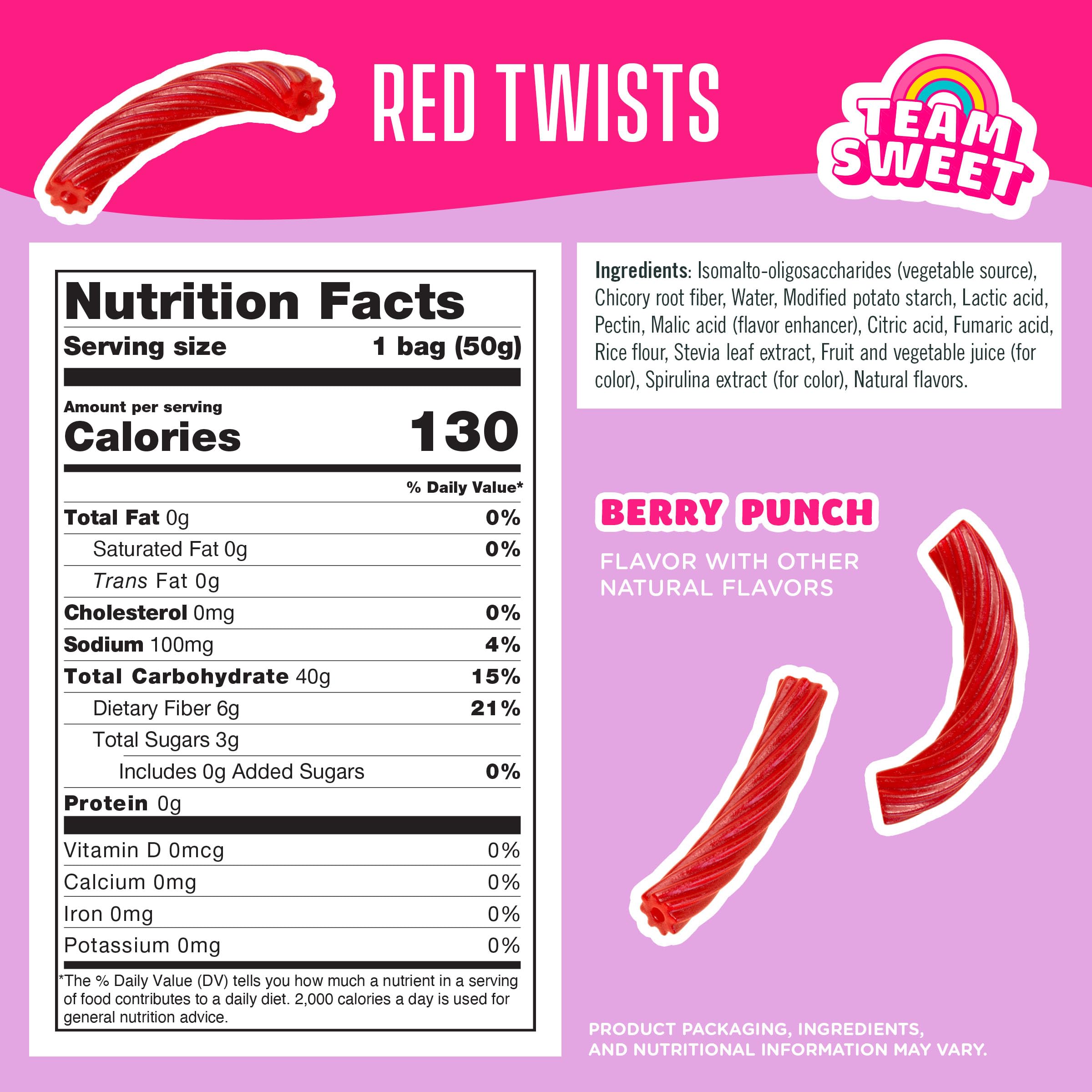 SmartSweets close-up of twist texture highlighting soft chew and appealing color