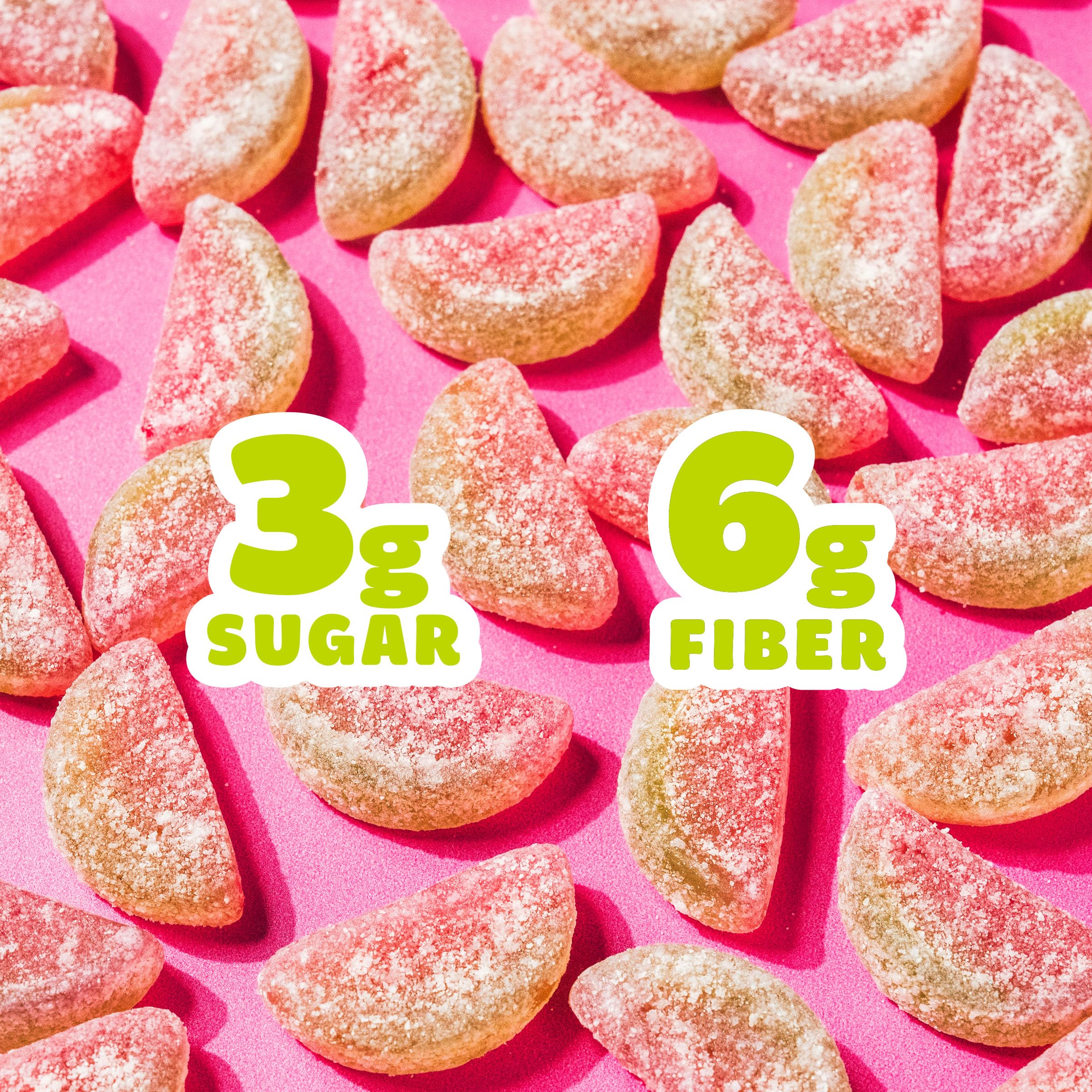 SmartSweets sourmelon ingredient label highlighting no artificial sweeteners benefit