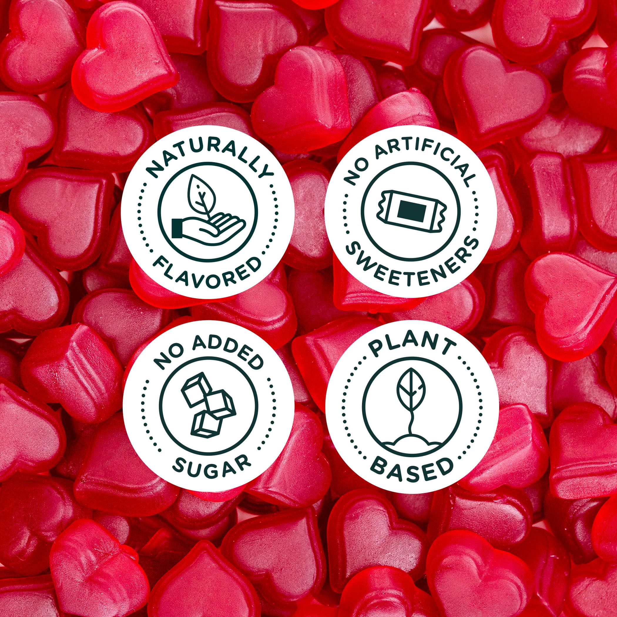 SmartSweets close-up of gummy texture highlighting soft chew and bright strawberry flavor