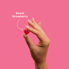 SmartSweets open bag with hearts spilling out showing convenient single-serve portability
