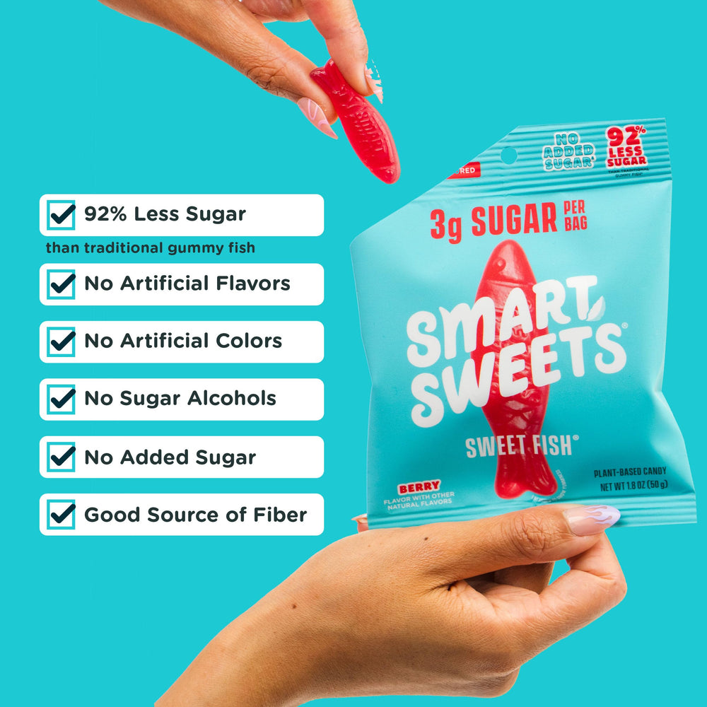 SmartSweets close-up of gummy texture highlighting soft chew and natural flavor