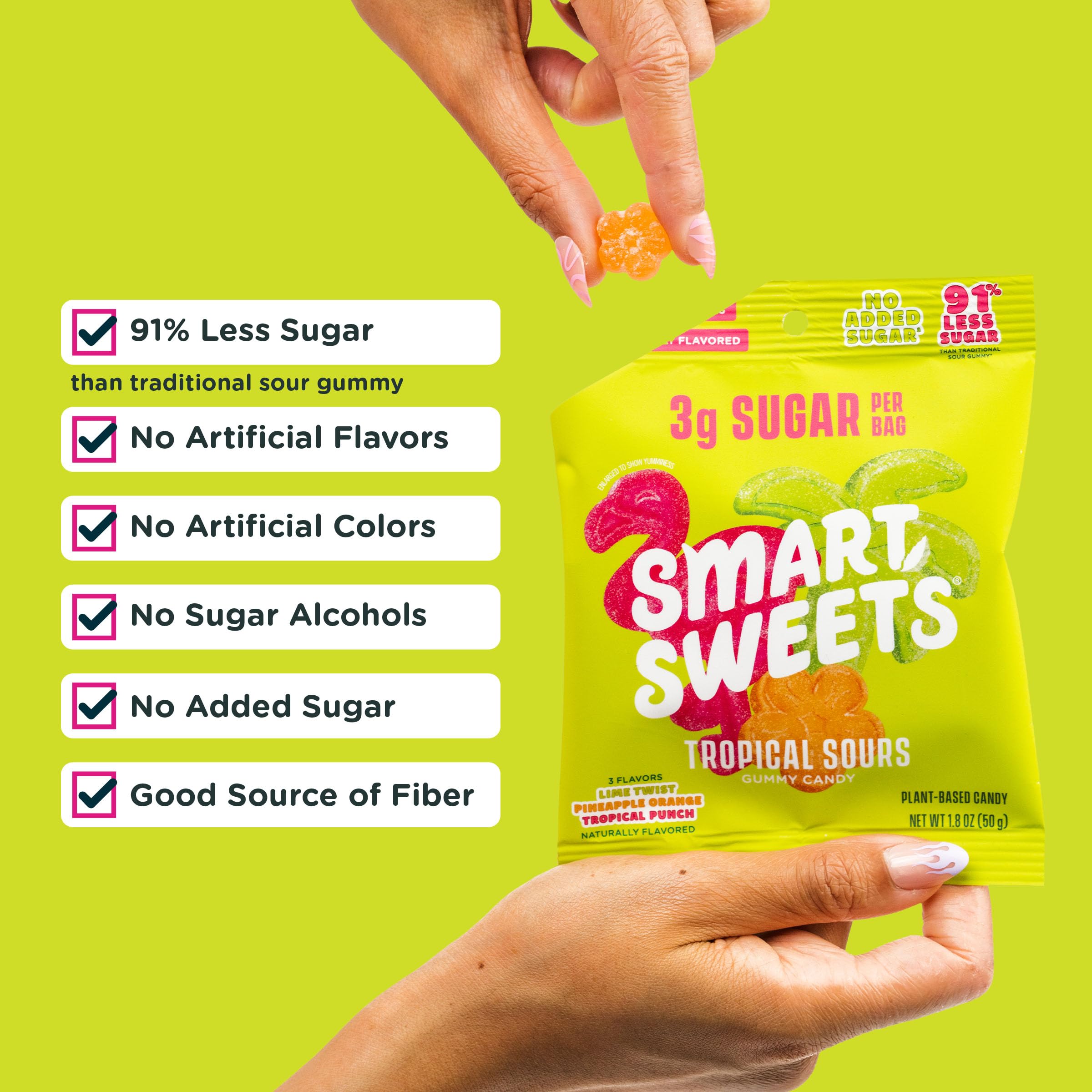 Assorted SmartSweets shapes and colors demonstrating flavor variety