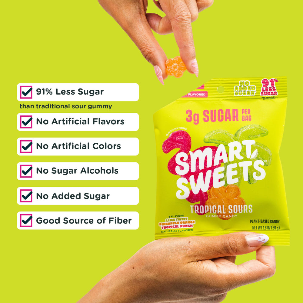 Assorted SmartSweets shapes and colors demonstrating flavor variety