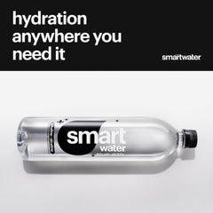 smartwater alkaline bottle label close-up showing selenium and pH info