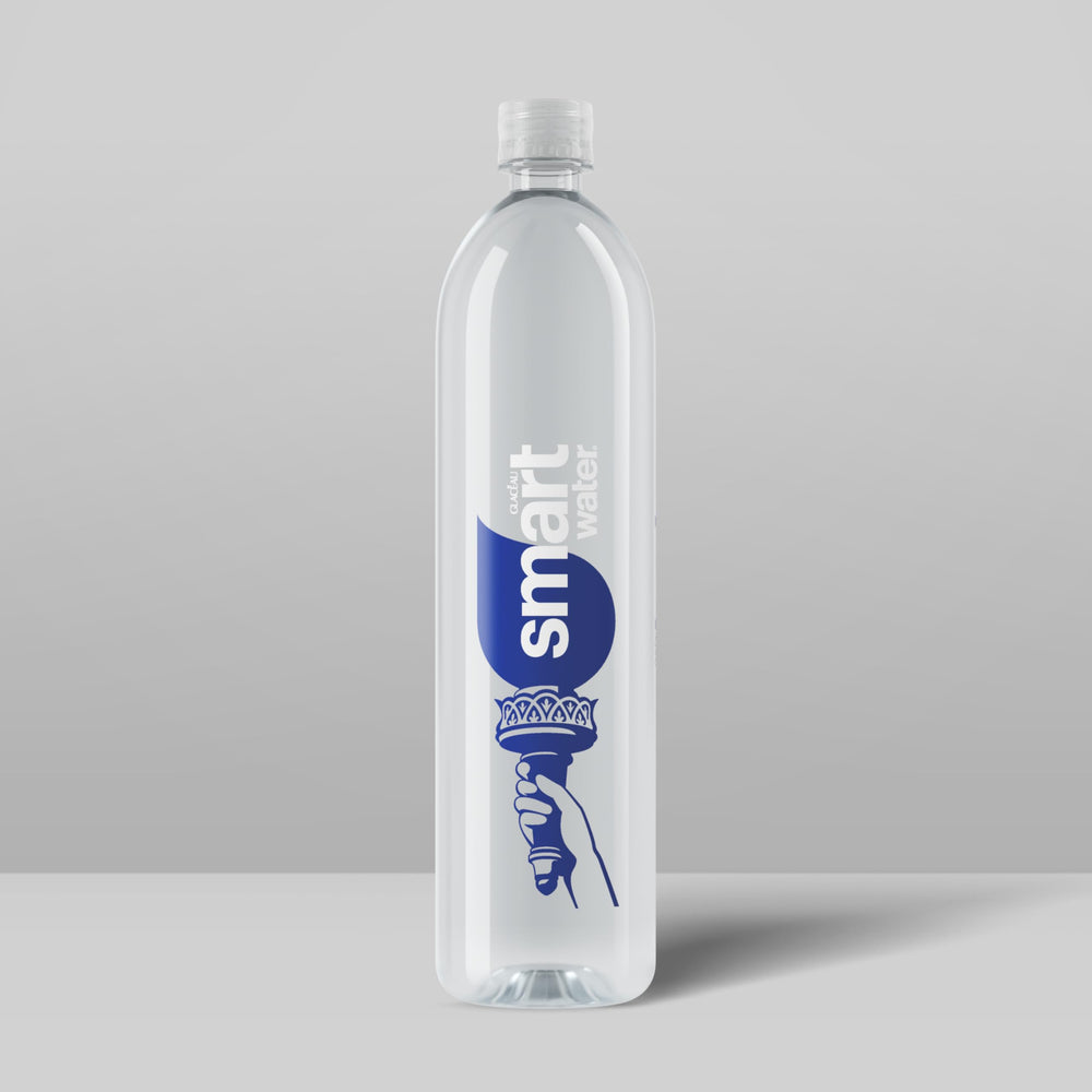 smartwater bottle condensation on surface showing cold, refreshing benefit