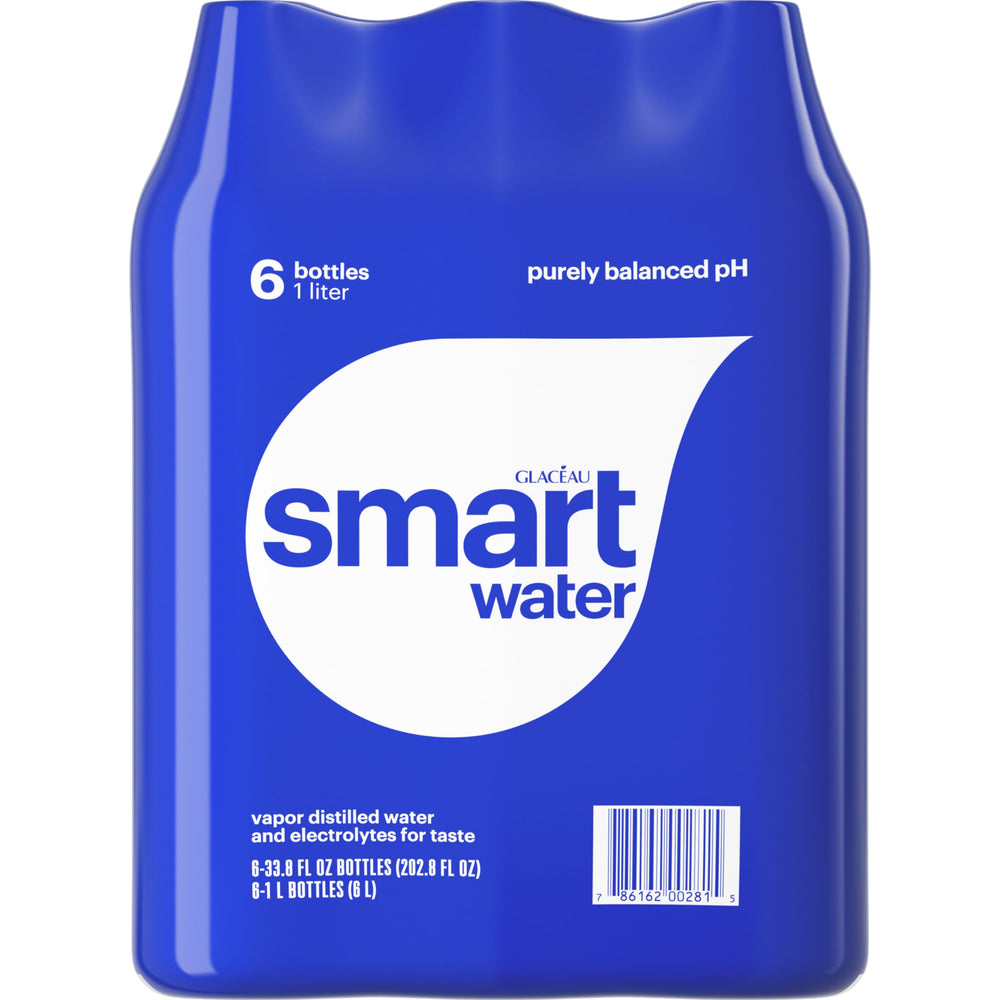 smartwater held in hand for size comparison and one-liter portability
