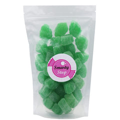 Smarty Stop bowl display of green leaf slices for event tables and candy stations
