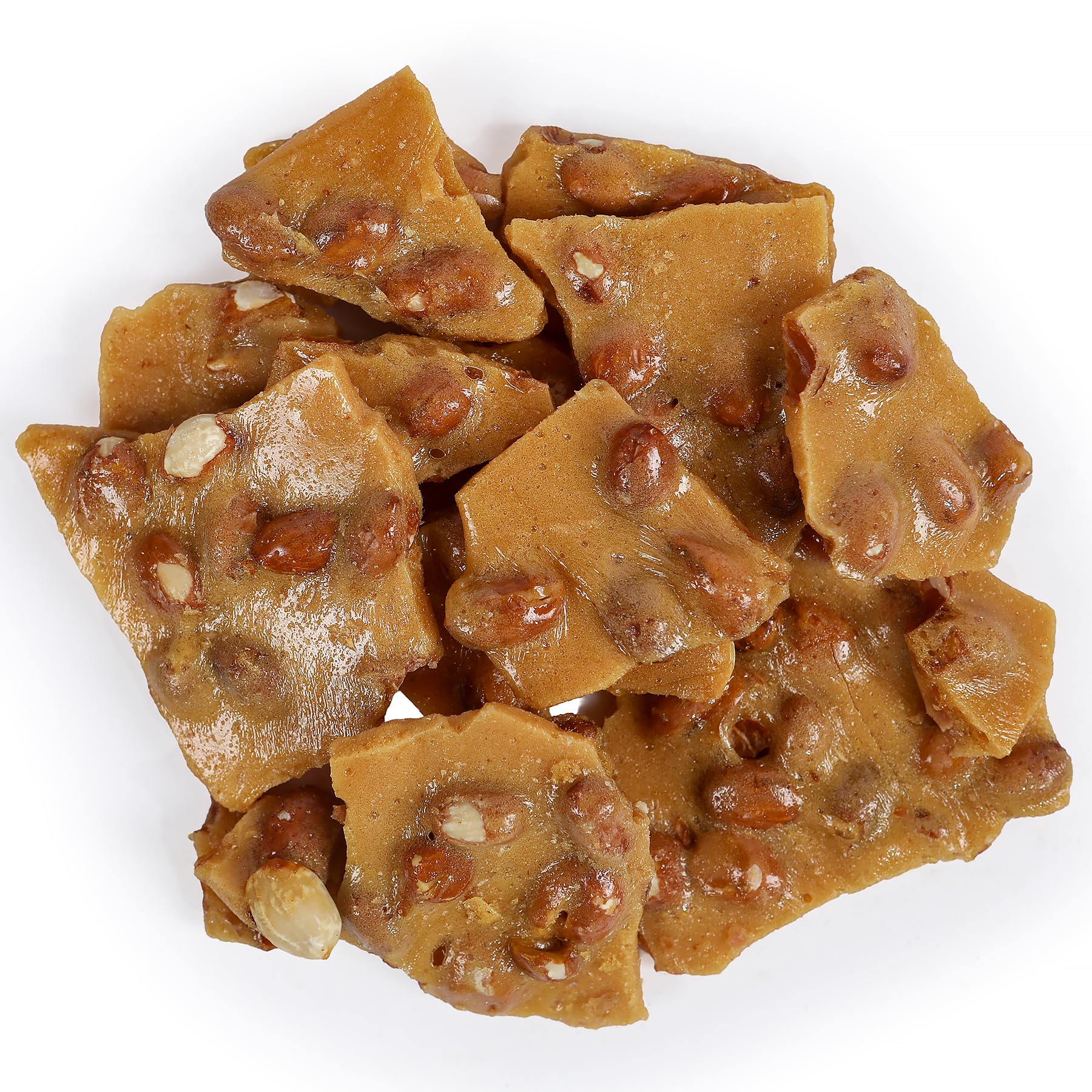 Smarty Stop brittle pieces arranged on a plate suggesting party presentation