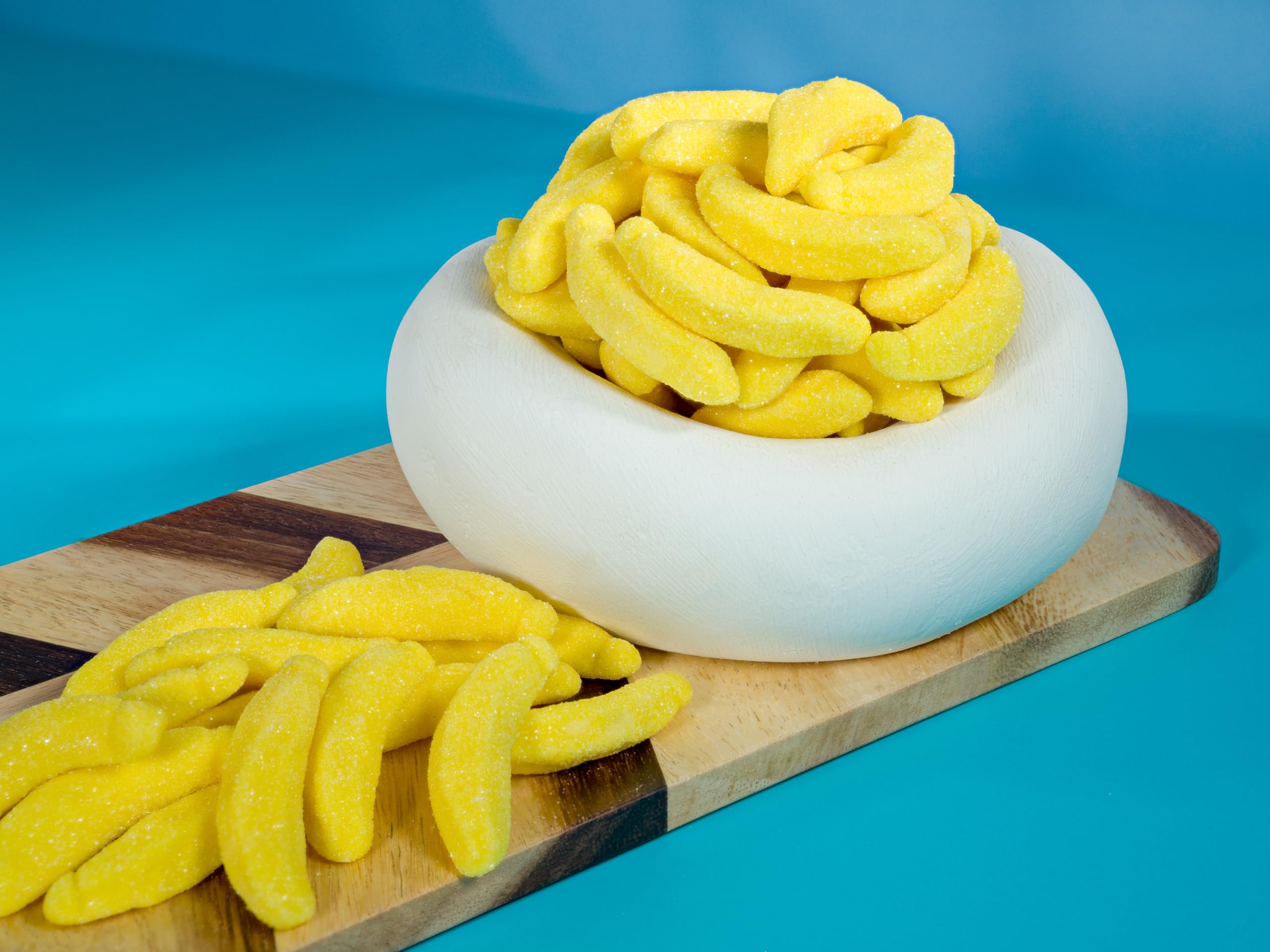 Smarty Stop candy buffet bowl with yellow gummies for colorful presentation