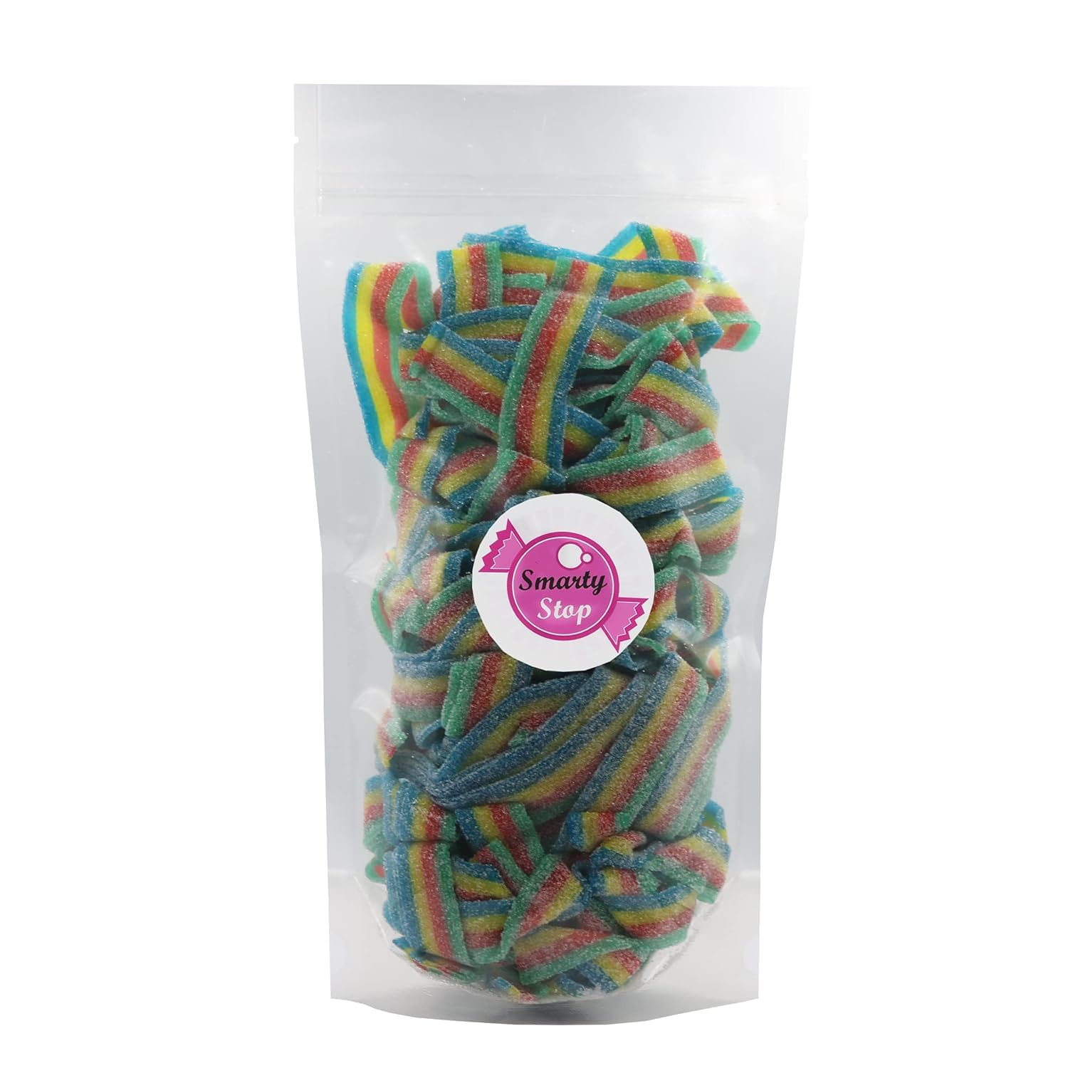 Smarty Stop sour belts used as cupcake toppers adding vibrant dessert decoration