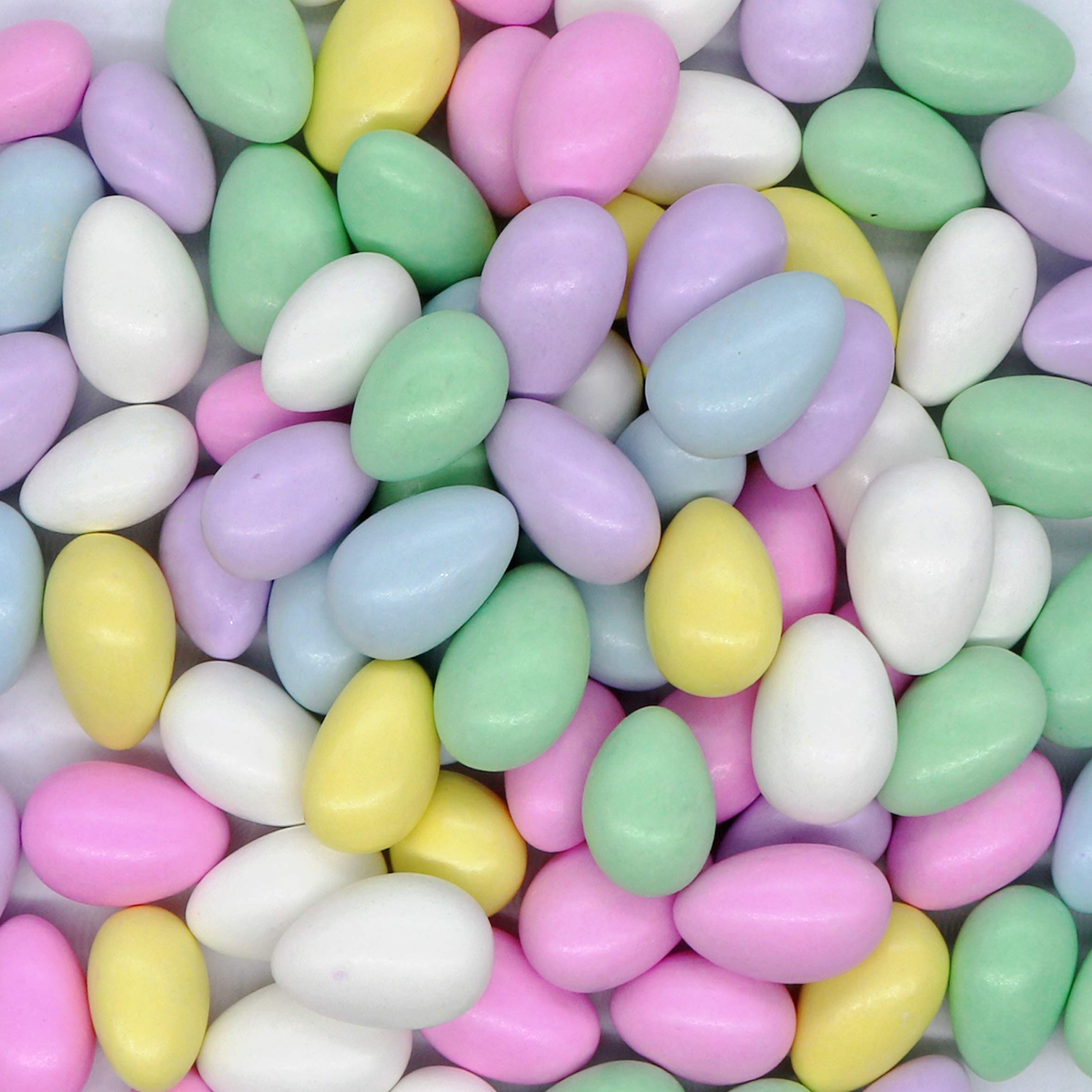 Smarty Stop front packaging of two pound pastel Jordan almonds for easy event supply