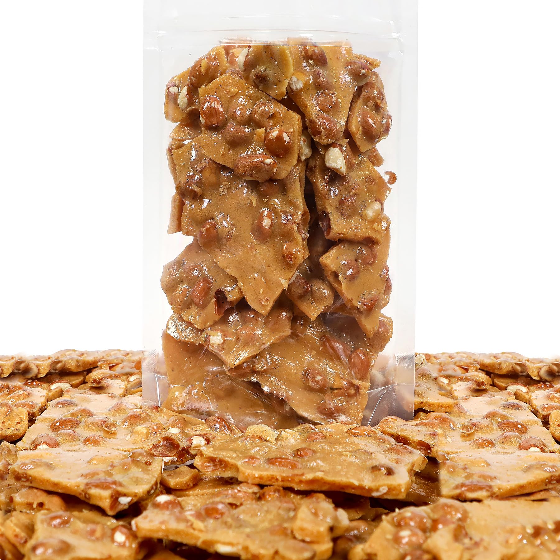 Smarty Stop roasted peanuts detail in brittle emphasizing nutty flavor and crunch