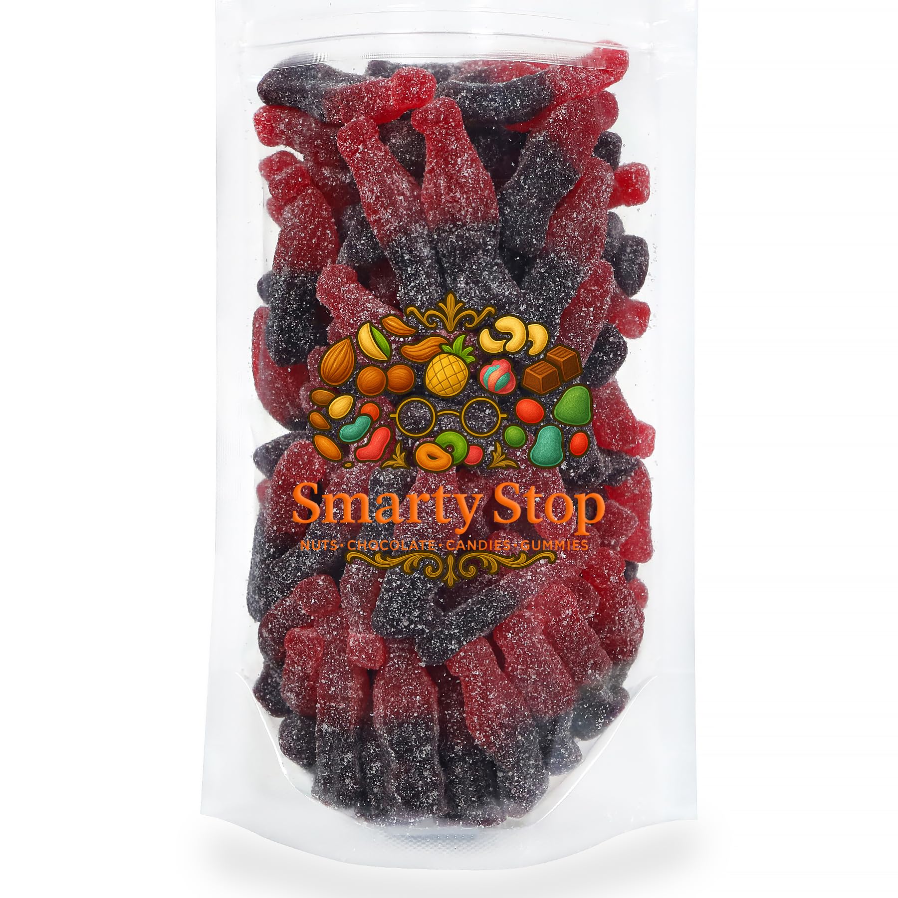 Smarty Stop gummies served in a glass bowl ready for parties to delight guests