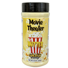 Smash Seasonings butter popcorn shaker front view showing label and bottle, adds buttery flavor quickly