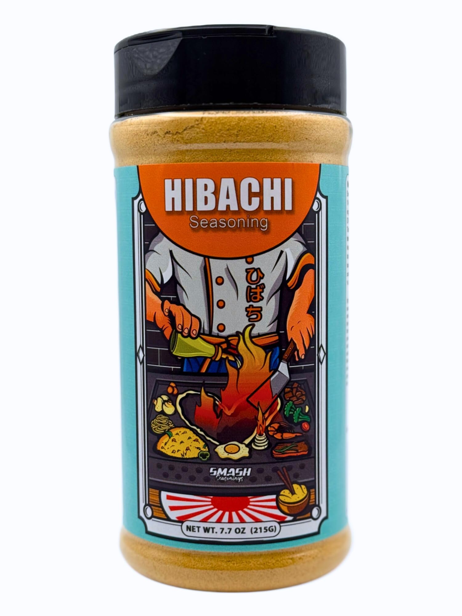 Smash Seasonings jar front view showing label and serving suggestion benefit