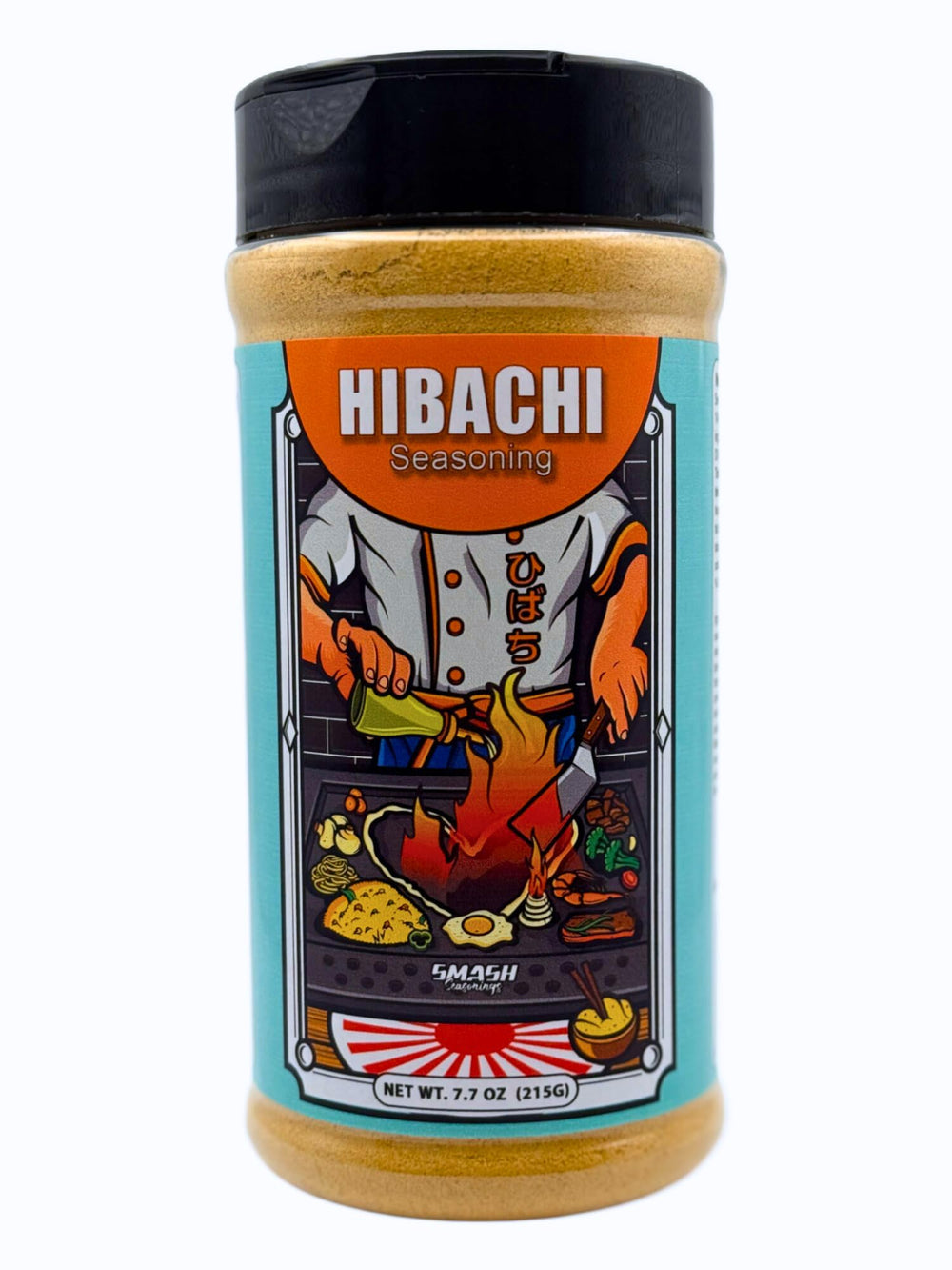 Smash Seasonings jar front view showing label and serving suggestion benefit